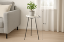 Suporte para Plantas Tripé Metal Preto com Base Cerâmica 70cm
